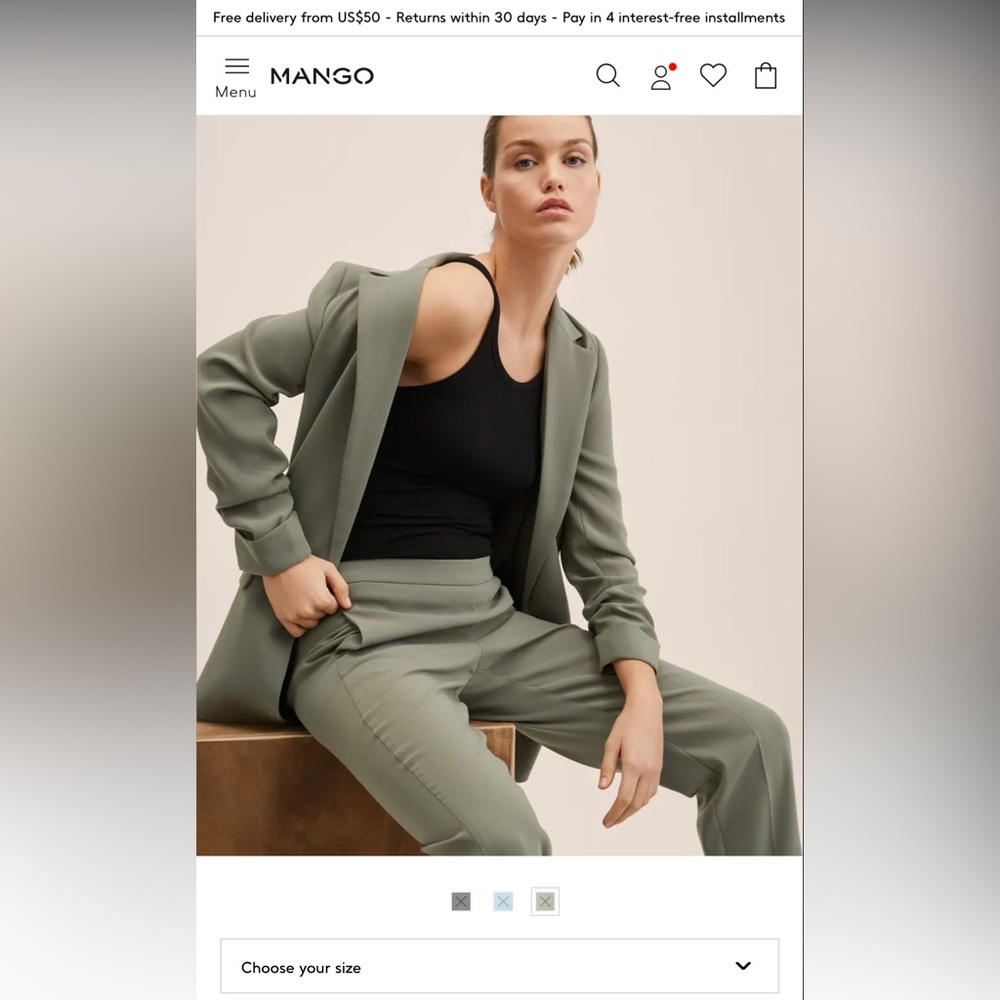 Moss Green Mango Blazer - image 4